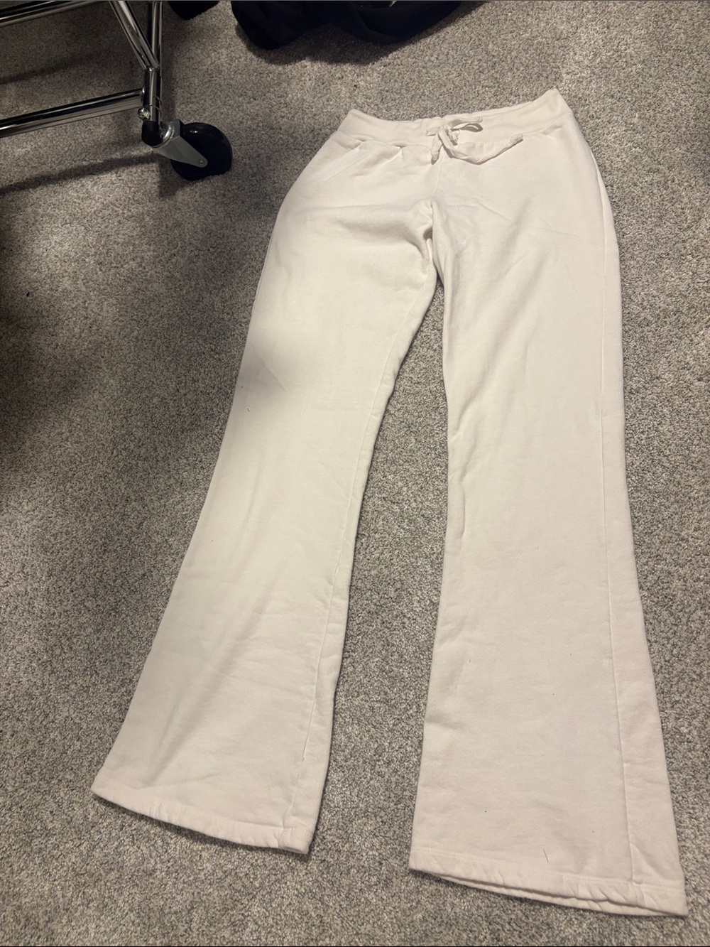 Brandy Melville Off-White Flare Drawstring sweats